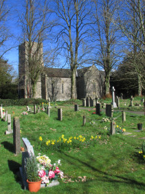 Churchyard to the South in early Spring.